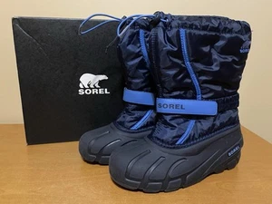 Sorel Snow Boots Blue Flurry Waterproof Mid Calf Felt Liner NY1965-464 Size 6 - Picture 1 of 1