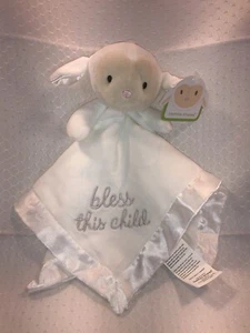 Stepping Stones Lamb Sheep Bless This Child Satin Security Blanket Lovey NWT - Imagen 1 de 11
