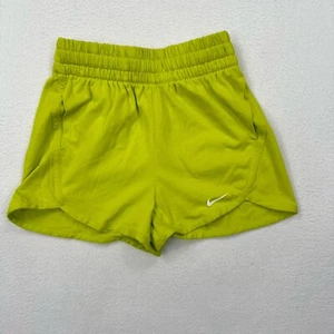 Nike Dri-Fit Girls Shorts Size Youth Small High Rise Knit Green DX4965 - Picture 1 of 6