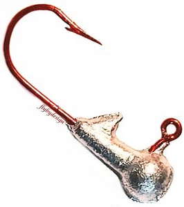 Arkie 1/32 oz. Unpainted Jig Heads with Bloodline Red Fishing Hooks (10-pack) - Picture 1 of 1