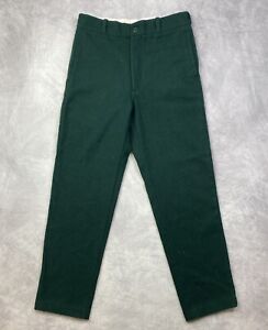 Vintage Johnson Woolen Mills Green Wool Pants Size 34x34 w/ Suspender Buttons