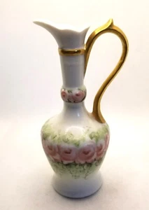 Vintage handbemalte Bone China Knospen Vase, signiert - Bild 1 von 5
