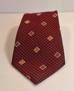 Red Polyester Necktie with Diamond Shapes Pattern - Stylish & Elegant Accessory - Picture 1 of 6