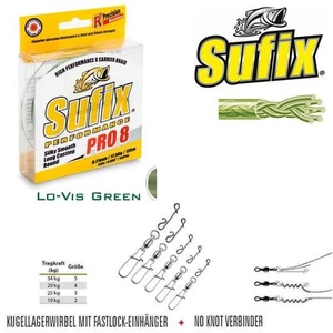 350 m Sufix PERFORMANCE PRO 8 0.27 /22 kg + Not-A-Knot + Kugellager Wirbel - Bild 1 von 1