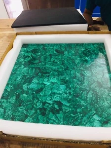 Luxury Malachite Coffee Table – Elegant Green Gemstone Living Room Decor - Picture 1 of 8
