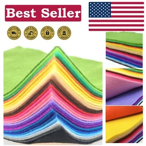 Premium 1.4mm Felt Fabric Pack - 28 Assorted 15x15cm Sheets for Creative Crafts - Picture 1 of 9