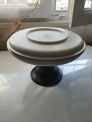 tupperware compotier plat a crêpe beige moucheter avec pied noir - Photo 1/2