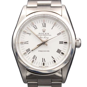 Mens Rolex Stainless Steel Air-King Watch White Roman Dial 14000 - Picture 1 of 8