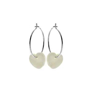 Heart Pearl Hoop Earrings Sterling Silver 925 Hallmarked Brand New Boxed - Picture 1 of 3