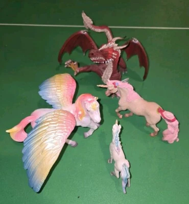 Lote De 4 Schleich Eldrador Dragon 5" (Retirado) Creatología PEGASO, 2 UNICORNIOS Foto 1 de 4