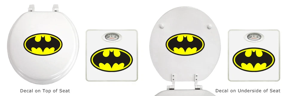 Juego de báscula de baño de asiento de inodoro blanco esfera de asiento redondo escala novedad tema logotipo Foto 1 de 1