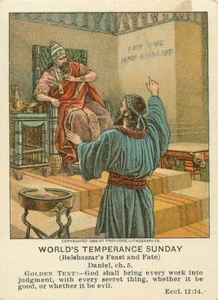 Christian Picture Lessons Card World's Temperance Sunday 1911 - Picture 1 of 2