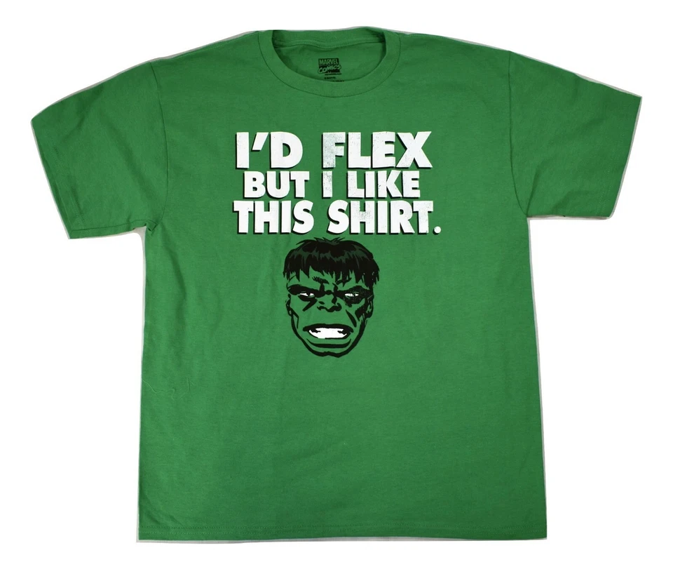 Marvel Youth Boys Hulk I'd Flex But I Like This Shirt New XL(14-16), 2XL(18-20) - Image 1 of 1