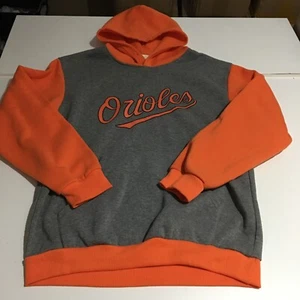 Baltimore Orioles Mens Medium Hoodie Sweatshirt MLB Orange Gray - Picture 1 of 9