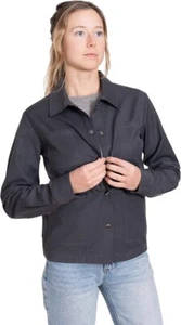 Woolly Black Longhaul Snap Button Midweight Shacket Women’s Large - Picture 1 of 5