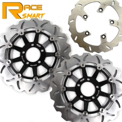 Rotores de disco de freno delanteros traseros negros para Kawasaki ZRX1200 ZRX 1200 R / S 2001-2006 Foto 1 de 4