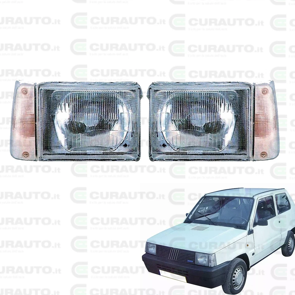 COPPIA FARO PROIETTORE  DX-SX PER FIAT PANDA 750/900/1.0 ANNO 85>86>AL<02 BIANCO - Immagine 1 di 4