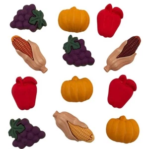 Thanksgiving Feast - Buttons Galore - Autumn Fall Food - Craft Sewing Scrap 4629 - Picture 1 of 2