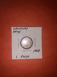 1968 URUGUAY 1 PESO CORAL FLOWER - Picture 1 of 2