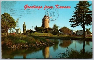Postal de Wamego Kansas 1970 Old Mill - Imagen 1 de 2
