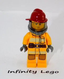 LEGO Naranja Brillante Bombero Bombero Minifigura Ciudad Bomberos Transportador (4430) - Imagen 1 de 5