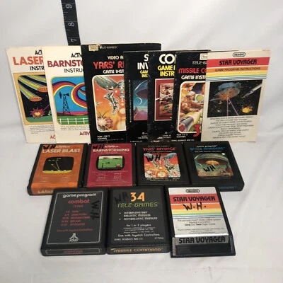 Atari 2600 6 Game Lot - Space Invaders, Yars Revenge, Missile Command + More - Image 1 of 4