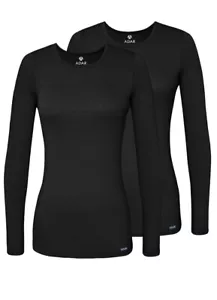 Adar 2 Pack Women’s Comfort Long Sleeve T-Shirt/Underscrub Tee Mixed Colors - Picture 1 of 189