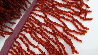 Borde de flecos con cuentas de vidrio de 3 1/4" ~ por comprar ~ pantallas de lámpara, se venden por 6 yardas Foto 1 de 4