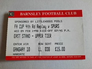 1997/98 Barnsley v Tottenham Hotspur FA CUP TICKET STUB folded - Picture 1 of 1