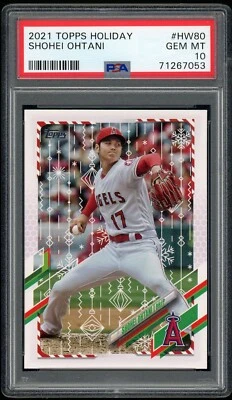 2021 Topps Holiday #HW80 Shohei Ohtani PSA 10 - Image 1 of 2