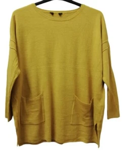 Damas Yours Talla Grande Mostaza Tejido Fino Suéter Jumper Tallas Reino Unido 22-34 - Imagen 1 de 2