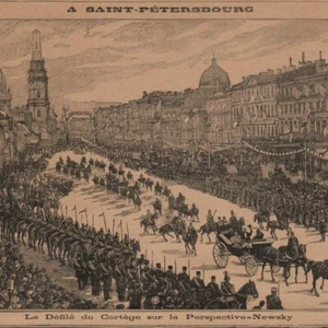 Russland St. Petersburg - Parade Eskorte Präsident - Pressestich 1897 - Bild 1 von 2