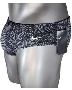 Men's Performance NIKE Swim Brief Black Marble Size 34 - Picture 1 of 3