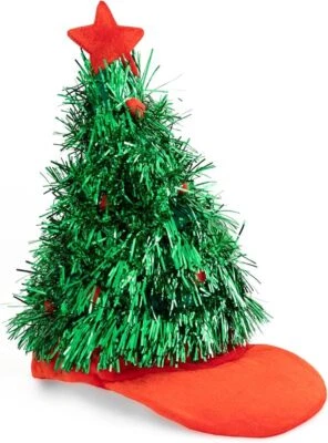 PRANK-O Christmas Tinsel Tree Visor Hat - Funny Gag Gift, Holiday Costume Prop, Joke