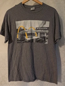 McDONALDS Storefront Sign 15 Cent Burgers T Shirt Medium Gray - Picture 1 of 12