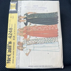 McCalls 70's Sewing Pattern 4248 Maxi Dress - Wide Leg Pants&Top Size10 Bust32 - Picture 1 of 6