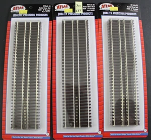 Lot of 3 Atlas #520 HO Code 83 Nickel Silver Rail 9' Straight track (557) - Picture 1 of 2
