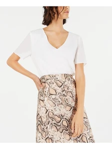 LEYDEN Womens White Sheer Short Sleeve Scoop Neck Top Size: M - Picture 1 of 6