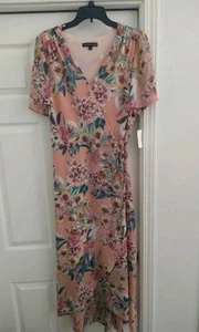 Chris McLaughlin Maxi Floral V-neck Dress Size 16 Boho Cottage Core Feminine Y2K - Picture 1 of 9