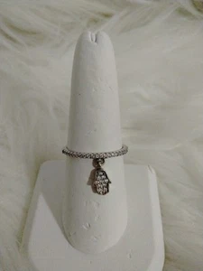 Sterling Silver 925 Hamsa Hand Dangle Ring Size 8.5 - Picture 1 of 7