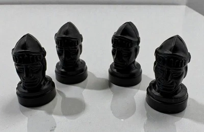 Piezas de ajedrez Whitman 1963 peón (4) negro vintage repuesto plástico hueco Foto 1 de 4