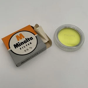 Minolta 55mm Yellow Y48 Vintage Filter Film 35mm Chrome Ring Made in Japan - Picture 1 of 8