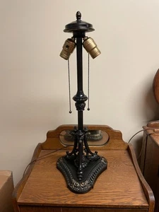 ANTIQUE PITTSBURGH LAMP BASE FOR REVERSE PAINTED LAMP OR SLAG GLASS LAMP- SIGNED - Picture 1 of 9