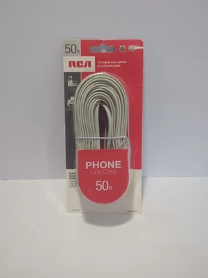 2012 RCA 50 Ft White Phone Line Cord TP443WHR White New Sealed - Image 1 of 3