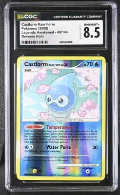 CGC 8.5 Castform Rain Form 49/146 Reverse Holo Legends Awakened Pokémon Card - Image 1 of 2