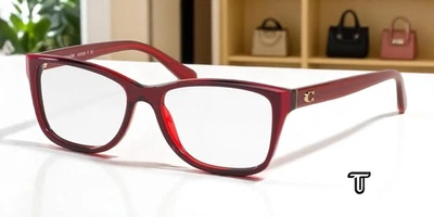 Lente de demostración COACH HC6129 5532 rectangular borgoña laminado 52 mm para mujer Foto 1 de 4