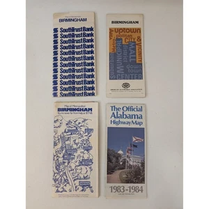 Vintage Birmingham Alabama Maps SouthTrust Bank AAA Highway Guide 70's & 80's - Picture 1 of 1