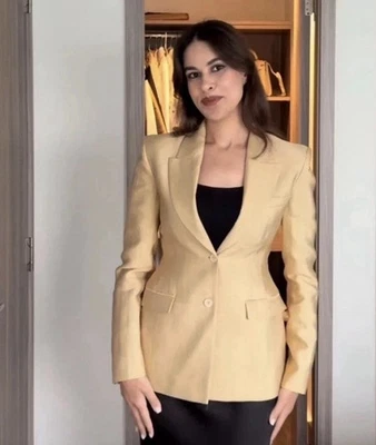 ZARA WOMAN ZW COLLECTION OVERSIZE BLAZER GOLDEN JACKET Size L Ref 2731/058/303 - Image 1 of 4