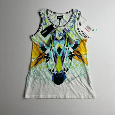 Camiseta sin mangas para mujer Just Cavalli talla 40 estampado animal nueva con etiquetas Foto 1 de 4