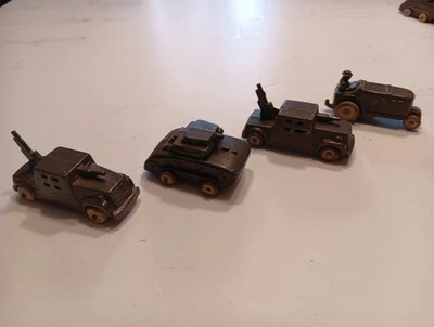 Vintage 1930s Barclay, Army Lot Of 4, Slush Cast Lead, BV6, BV9, Light Tank... - Image 1 of 4